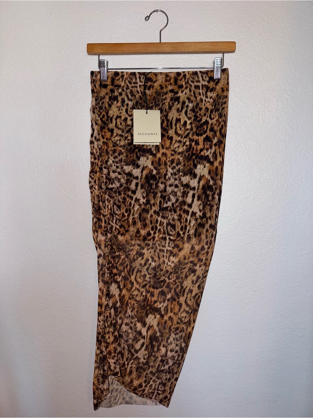 New All Saints Asymmetrical Leopard-Print Skirt - Brown/Tan/Black Size 2